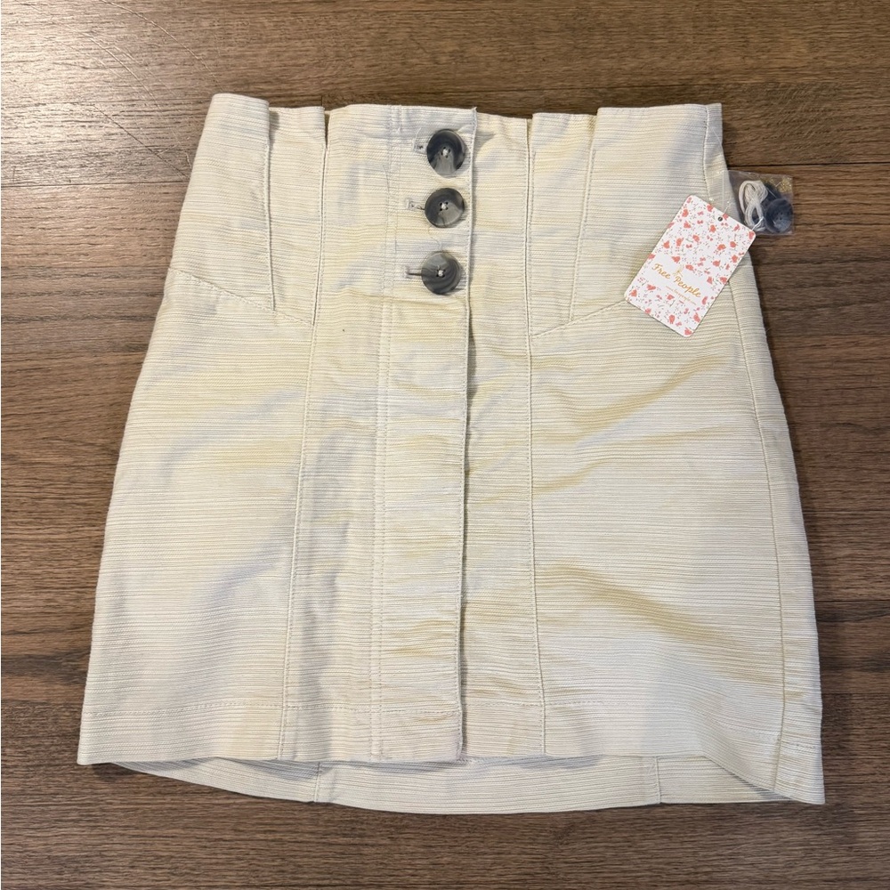 Free People NWT Every Minute Every Hour Miniskirt Cream- Size 4